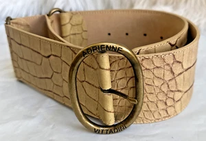 ADRIENNE VITTADINI Tan Genuine Leather Made in Italy Belt sz Medium Animal Print - Picture 1 of 12