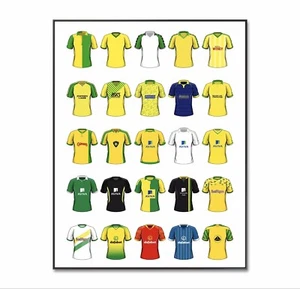 Norwich City Football Shirt Poster Norwich City Poster, Retro Kit, A4 Print Gift - Picture 1 of 4