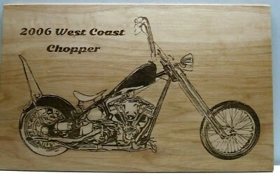 Placa grabada en madera West Coast Chopper 2006, arte de pared, arte de automóvil, colgante de pared Foto 1 de 2