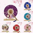 Vintage Round Hand Fan Bamboo Floral Dance Fan New Circle Folding Fan  Women