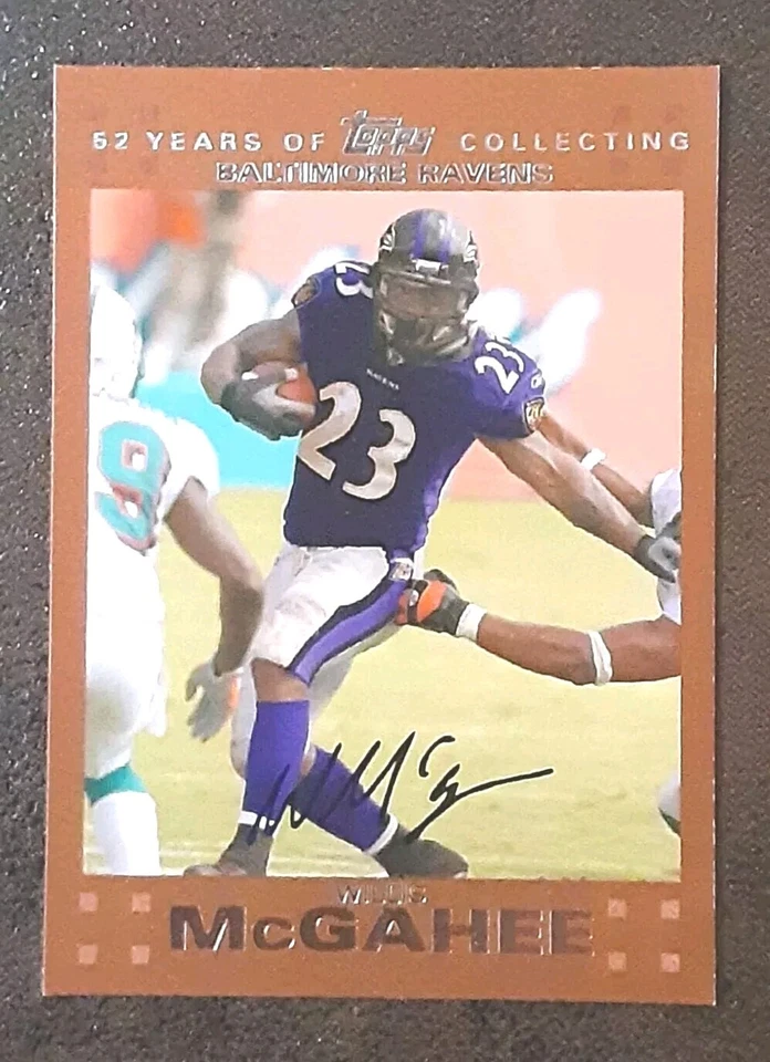 WILLIS MCGAHEE 2007 Topps - #54 Copper /2007 Ravens.  D1D - Image 1 of 3