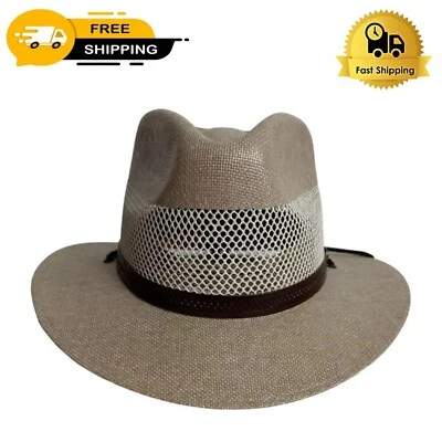 Men's American Maker Panama Milan Straw Fedora Hat with Chin Strap for Travelers - Image 1 of 4