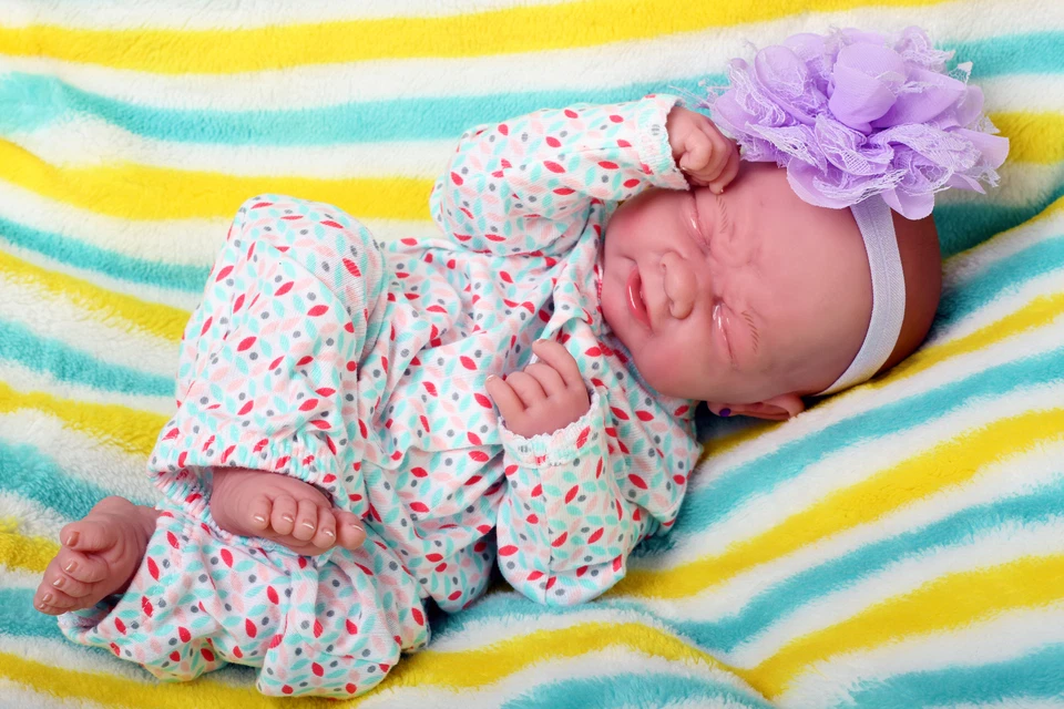 Crying American Reborn Baby Alive Girl Doll Vinyl 14" Newborn Preemie Life like