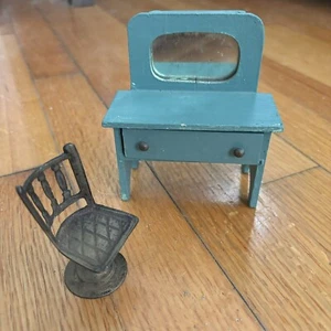 dollhouse miniatures 1:12 Furniture Vanity Mid Century Doll House Vintage Bed - Picture 1 of 4