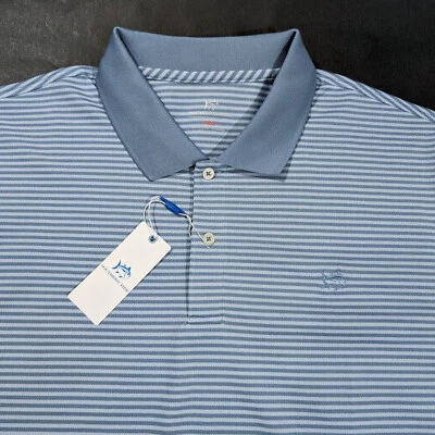 Southern Tide Men`s Frederick Striped Mesh Polo Shirt Size 2XL Classic - Image 1 of 4