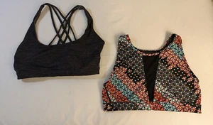 2 Victorias Secret VSX Geometric High-Neck Mesh Wireless Sports Bra Work Out - Picture 1 of 24