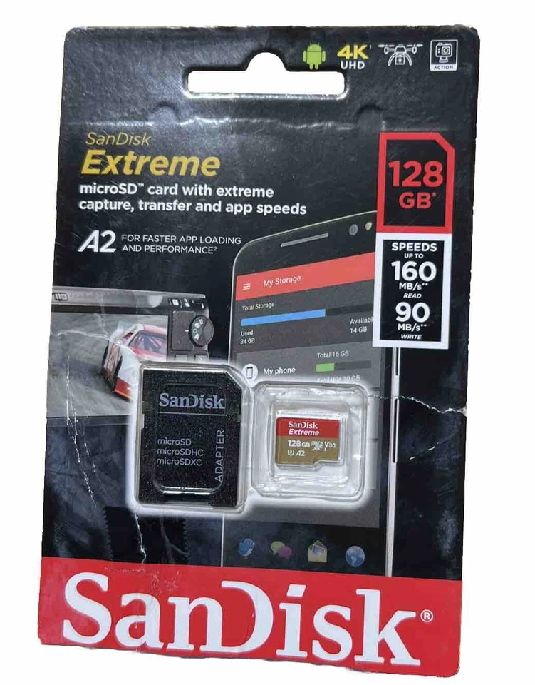 SanDisk Extreme 128GB 160MB/s read 90 MB/s write microSDXC UHS-I Memory Card - Image 1 of 1