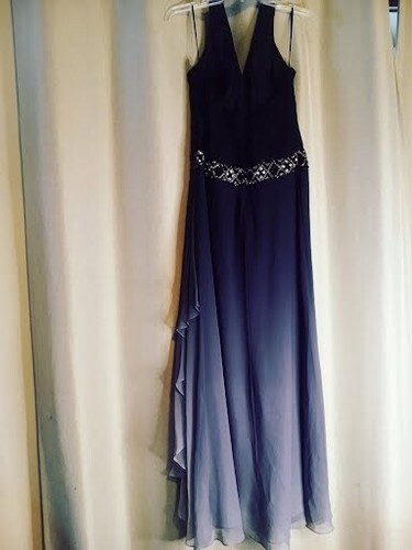 VALENTINO Abito lungo nero donna Chris Kole taglia 8 paillettes senza maniche seta sera