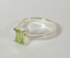 August Green Peridot Birthstone Ring .925 Sterling Silver Size 7 8 9 Leo Stone