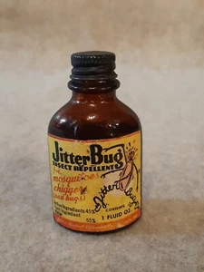 Botella de vidrio de aparejos de pesca vintage Jitter Bug Becker Bischoff Chemical Co. MO - Imagen 1 de 10