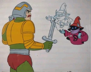 2 x HE-MAN Animation Cels + Art - Orko & Man at Arms - Masters of Universe MOTU - Picture 1 of 18