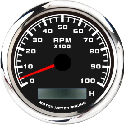 W PRO 85mm Tachometer 10000 RPM Hour Meter Waterproof Car Marine Boat Gas Diesel - Image 1 of 4