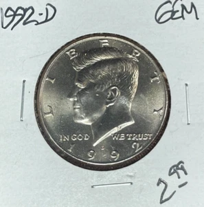 1992-D KENNEDY HALF DOLLAR - GEM ~BEAUTIFUL COIN~ - Picture 1 of 2