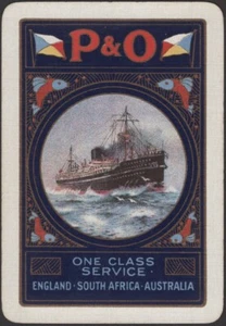 Playing Cards Single Card Old Vintage Wide * P&O * Shipping Line Advertising  G  - Picture 1 of 3