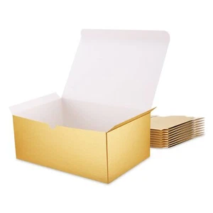 10PCS Gold Gift Boxes with Lids 9.5"x6.5"x4" Bulk Bridesmaid Proposal Boxes - Picture 1 of 6