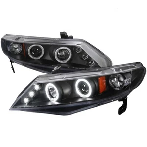 For 06-11 Honda Civic FA FG  Black Headlights Projector w/LED Halo 4 Door Sedan - Bild 1 von 4