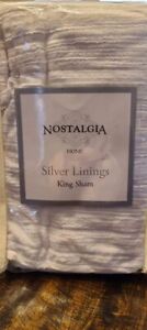 Nostalgia Home Silver Linings King Pillow Sham in White