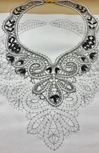 PATTERN for Lace necklace Russian Vologda Lace Full size. - Picture 1 of 4