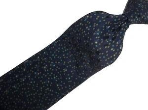 Santo Stefano Navy Blue Multicolor Polka Dots Woven Silk Tie 59"L x 3.75"W - Picture 1 of 6