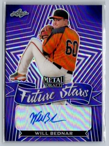 2021 Leaf Metal Draft WILL BEDNAR Future Stars Auto Purple /25 - Picture 1 of 2