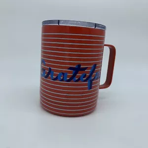 Tazza da viaggio Anthropologie con coperchio a righe tazza da caffè GRATED estate 4 luglio USA - Foto 1 di 10