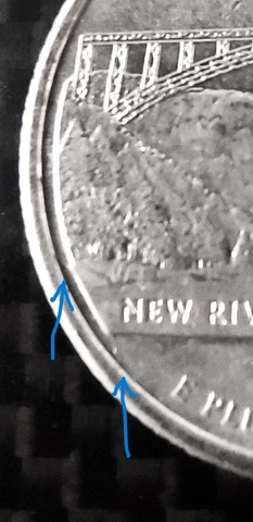 2005 P West Virginia State Quarter Pre-Cud  Die Cracks  Appears to be 2005P-03R Cover