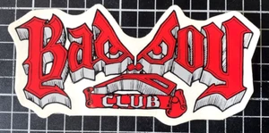 STICKER BAD BOY CLUB SKATEBOARD SURFING Red 5" Vintage - Picture 1 of 5