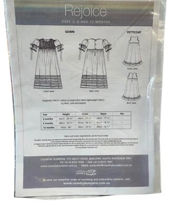 Rejoice Infant Gown & Petticoat Pattern Sizes 3 6 12 Months - Picture 1 of 1