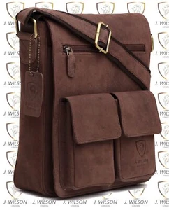 Mens Leather Shoulder Bag Designer Ladies Cross body Work Messenger College Case - Picture 1 of 7