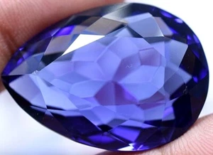 Lab Created 59.60 Ct Violet Blue Tanzanite GGL Certified Sparkling AAA+ Gemstone - Picture 1 of 5