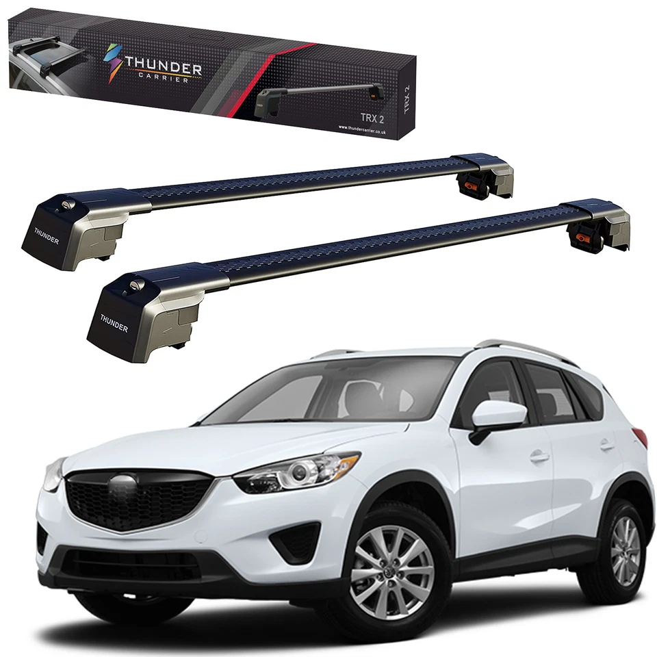 Roof Rack Cross Bars Black-Gray Aluminum For Mazda CX-5 2013-2017 Foto 1 de 4