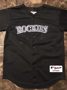 Vintage Majestic Colorado Rockies #17 Youth size L Baseball Practice Jersey Sewn - Picture 1 of 5