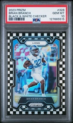 2023 Prizm Brian Branch #328 Black & White Checker Rookie RC PSA 10 Gem Mint - Image 1 of 3