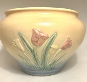 SELTEN Vintage RUMPF Sueno TULPENÜBERTOPF/VASE weiche Pastelltöne 6 1/2” hoch 7 1/2” D - Bild 1 von 5