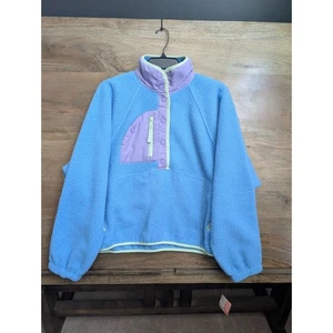 FP Movement Fleece Jacket Womens Small Blue Hit the Slopes Colorblock Pullover - Picture 1 of 3