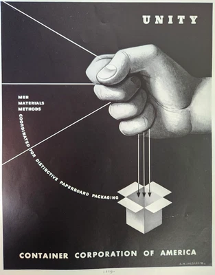Arte impreso de revista Cassandre Unity Container Corporation vintage 1938 Foto 1 de 4