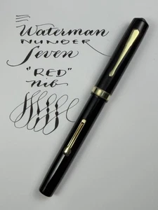 WATERMAN NUMBER SEVEN FÜLLFEDERHALTER um 1930, 'ROT' FEDER & SCHEIBE, FLEXIBEL, M bis BBB - Bild 1 von 21