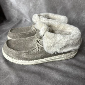 Hey Dude Britt Nut Damengröße 10 Slipper Kunstfell-Foldover - Bild 1 von 8