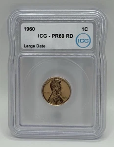 1960 Large Date Lincoln Memorial Cent ICG PR69 RD - Picture 1 of 2