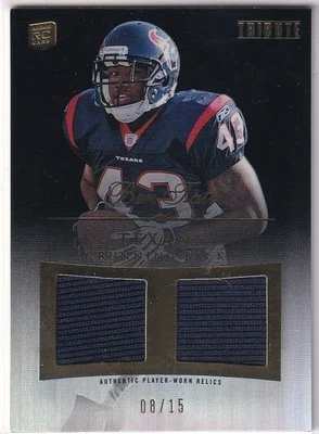 BEN TATE 2010 Topps Tribute Relic Dual Swatch Black #DRBT RC 8/15 Texans - Image 1 of 2
