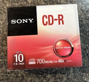 Sony High Speed CD-R 10 Pack 700 MB 1x-48x Speed NEW optical media -NEW - Picture 1 of 8