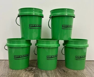 Set of 5 Menards 400mL Mini Bucket Steel Handle Fun Tailgating Party Gift New - Image 1 of 4