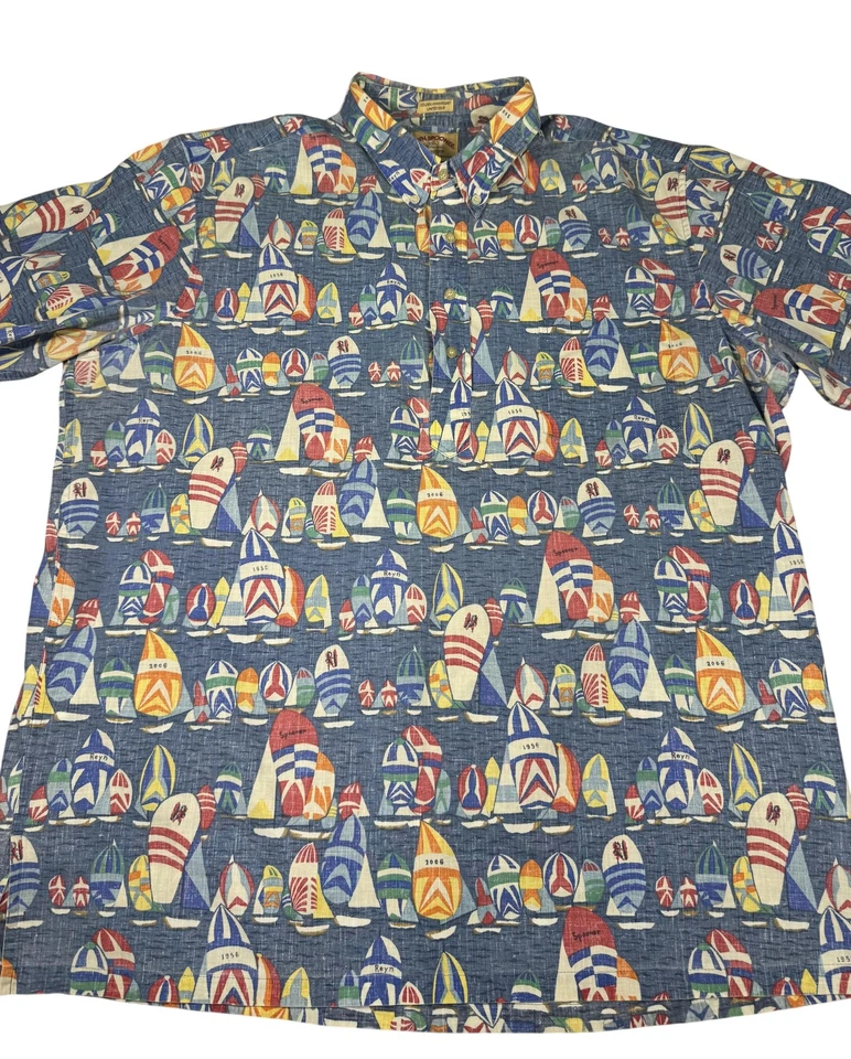 Reyn Spooner Shirt Mens 2XL Blue Golden Anniversary Limited Issue Hawaiian - Image 1 of 4