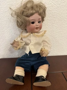 German PM Porzellanfabrik Mengersgereuth Bisque Compo Baby Doll 17" AS IS - Picture 1 of 11