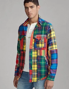 288 $ Polo Ralph Lauren Medium Southwestern Hemdjacke RRL Patchwork Country - Bild 1 von 11