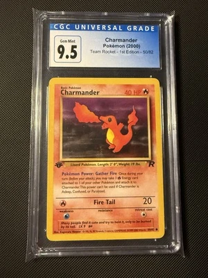 CGC 9.5 Charmander 50/82 1st Edition Team Rocket Pokemon - Image 1 of 2