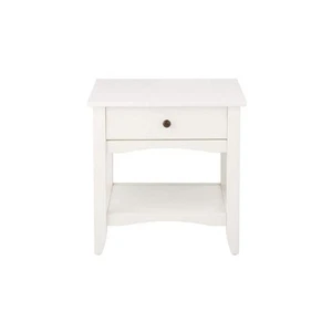 Mesa auxiliar rectangular de madera blanca con 1 cajón Cedar Springs (21,97 pulgadas) W x 21,97 in. - Imagen 1 de 7