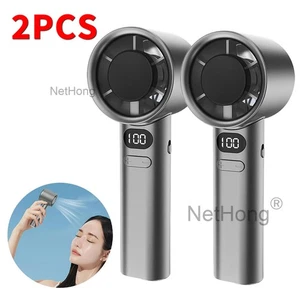 2PCS Cooling Fan 1800mah USBRechargeable Handheld Fan Portable Mini Travel Fan - Picture 1 of 6