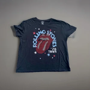 Rolling Stones 1978 Tour T-Shirt Rhinestone Graphic Black XL Bravado 2024 - Picture 1 of 4