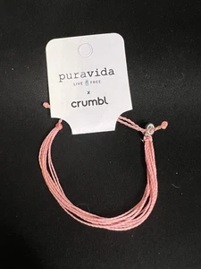 CRUMBLE Pura Vida Bracelet NWT Pink Adjustable - Picture 1 of 4